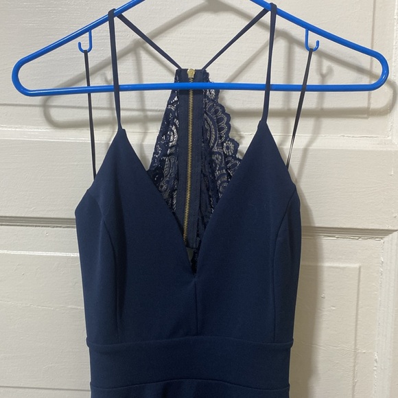 Windsor size small high low open back formal lace back dress - Picture 2 of 6